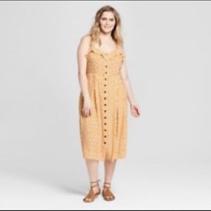 Yellow button down dress